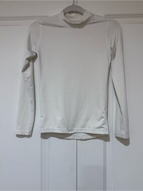 adidas Kids White Long Sleeve Mock Neck Top